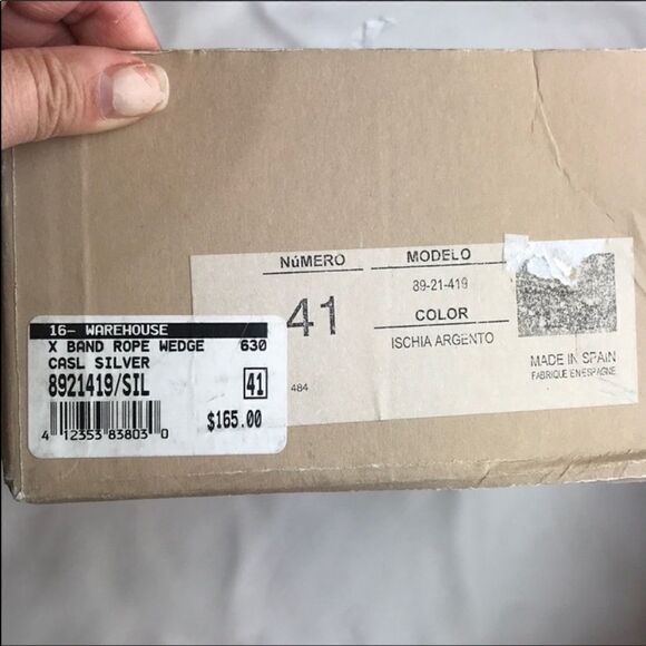 Casteller silver wedge leather mules.  NEW - Picture 7 of 8